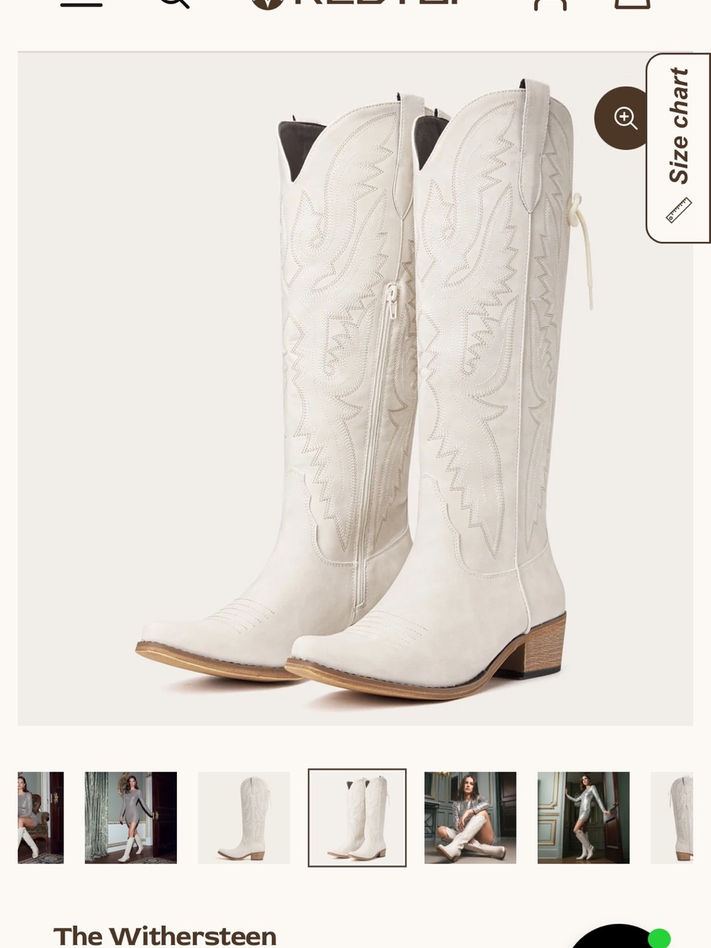 Women's White Western Knee-High Boots